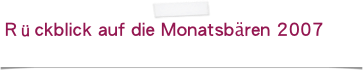 Rückblick auf die Monatsbären 2007
