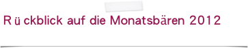 Rückblick auf die Monatsbären 2012