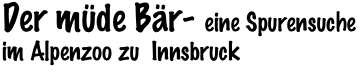Der müde Bär- eine Spurensuche im Alpenzoo zu  Innsbruck